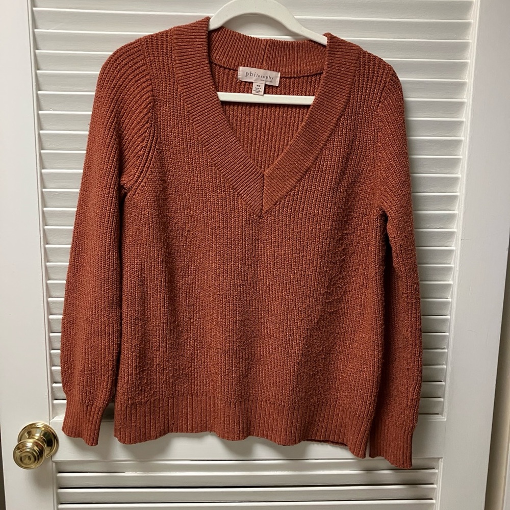 Philosophy Rust V-Neck Sweater